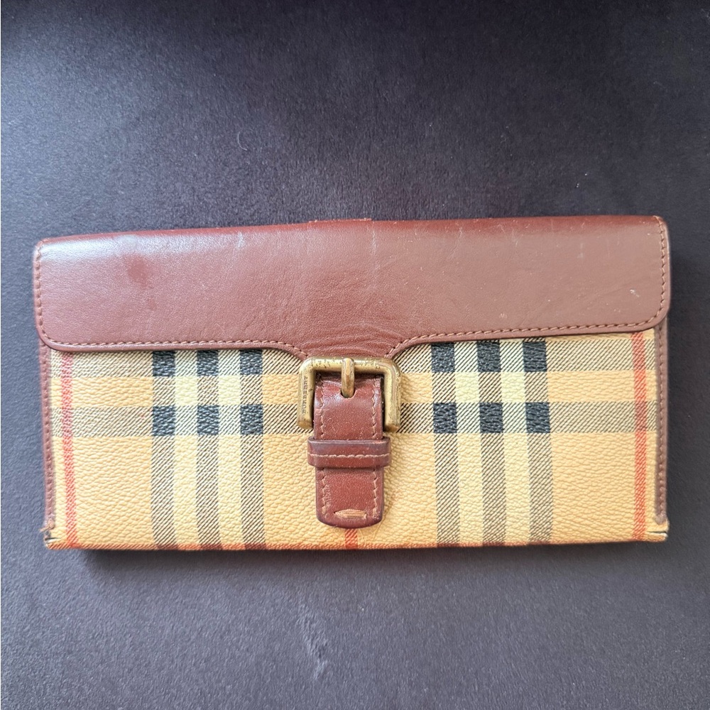 Burberry Brown Leather Logo Card Holder